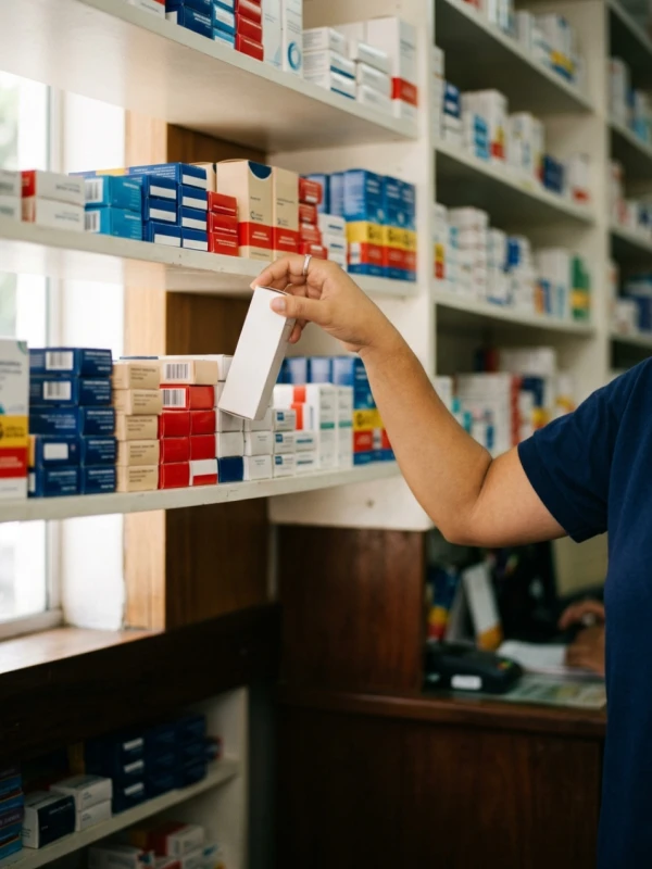 Prateleira de medicamentos da Drogamart